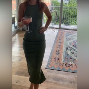 Sleeveless Green Bodycon Dress